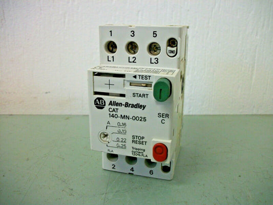 ALLEN-BRADLEY MOTOR CIRCUIT BREAKER 140-MN-0025 0.16-0.25AMP
