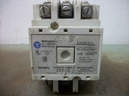 WESTINGHOUSE 60AMP LIGHTING CONTACTOR A202K2CA 120VCOIL