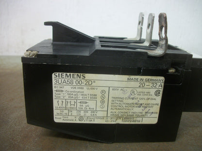 SIEMENS THERMAL OVERLOAD RELAY 3UA58 00-2D* 20-32AMP