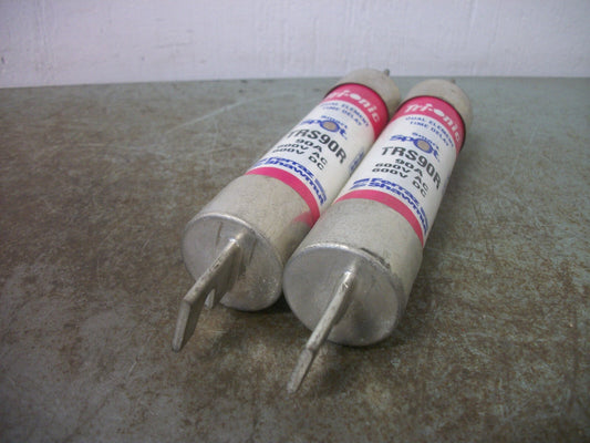 FERRAZ-SHAWMUT LOT OF 2 TRI-ONIC SMART SPOT FUSES TRS90R 90AMP 600VOLT