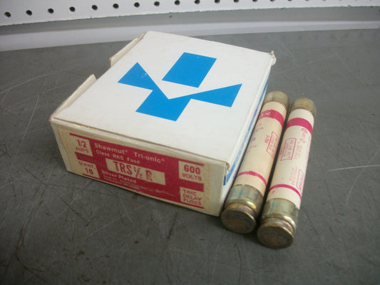 GOULD SHAWMUT BOX OF 2 TRI-ONIC FUSES TRS1/2R 1/2AMP 600VOLT NIB