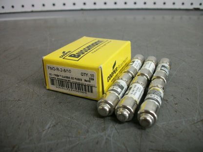 BUSSMANN BOX OF 6 CC-TRON FUSES FNQ-R-2-8/10 2-8/10AMP 600VOLT NIB