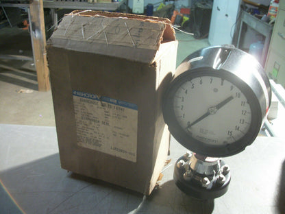 ASHCROFT TYPE 1279 SS DURAGAUGE SOLID FRONT PRESSURE GAUGE 1JA23820-015 0-15PSI