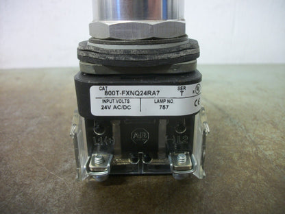 ALLEN-BRADLEY RED ILLUMINATED MOMENTARY PUSH/PULL BUTTON 800T-FXNQ24RA7 24VOLT