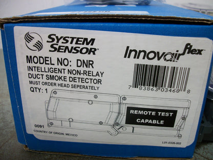 SYSTEM SENSOR INNOVAIR FLEX INTELLIGENT NON-RELAY DUCT SMOKE DETECTOR DNR NIB