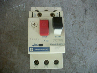 TELEMECANIQUE MOTOR CIRCUIT BREAKER GV2M05 0.63-1AMP