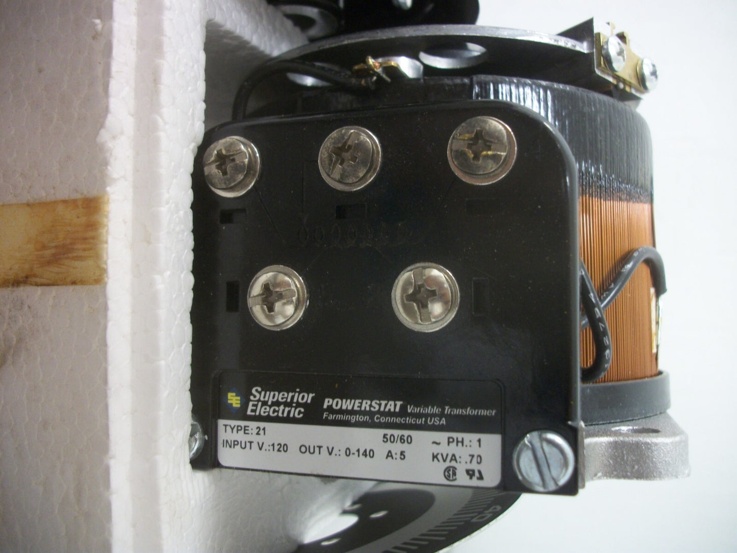 SUPERIOR ELECTRIC POWERSTAT TYPE 21 .70KVA VARIABLE AUTOTRANSFORMER NEW