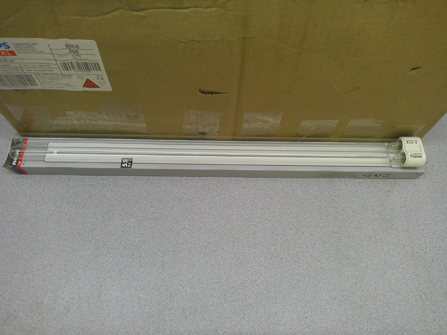 PHILIPS BOX OF 25 55WATT GERMICIDAL FLUORESCENT LAMPS TUV PL-L 55W/4P HF NIB