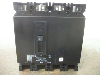 WESTINGHOUSE FB CIRCUIT BREAKER FB4015 15AMP 600VOLT 4POLE