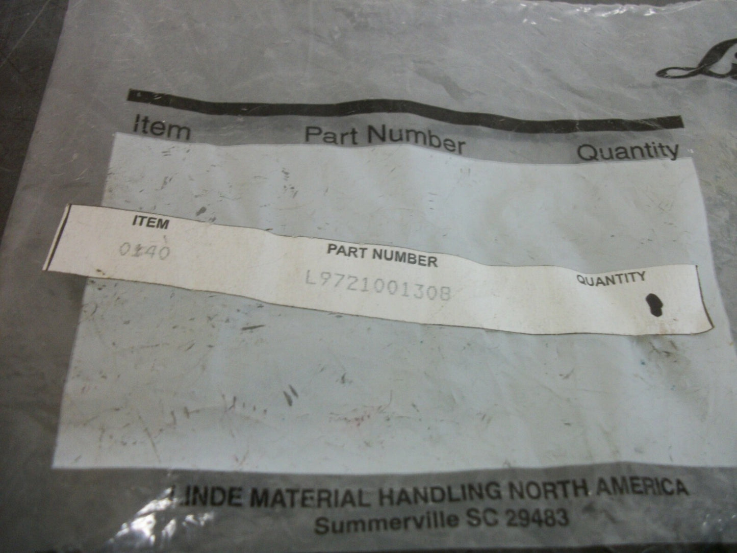 LINDE LOT OF 10 HYDRAULIC FITTINGS L9721001308 NEW