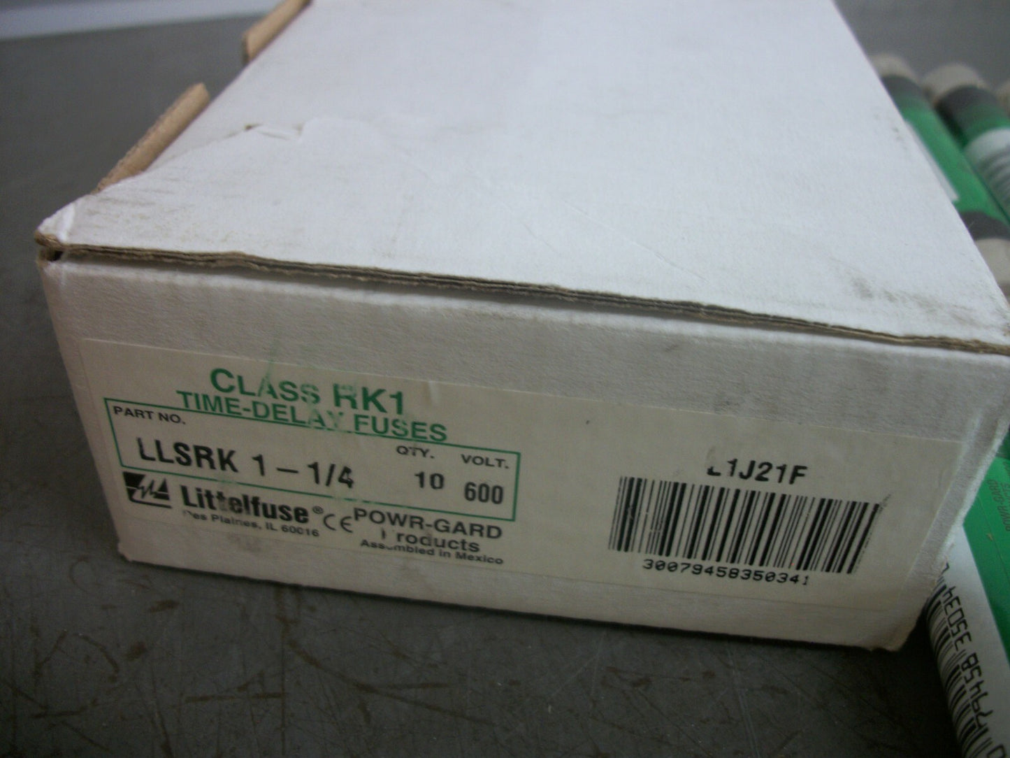 LITTELFUSE BOX OF 10 POWR-GARD FUSES LLSRK1-1/4 1-1/4AMP 600VOLT NIB