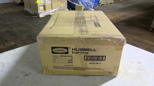 HUBBELL BOX OF 8 3500K 9.5W WHITE LED DOWNLIGHTS LBEB4A6L35K9 WH NIB