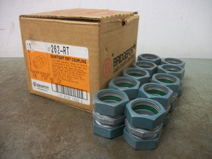 BRIDGEPORT BOX OF 10 1" RAINTIGHT EMT COUPLINGS 262-RT NIB