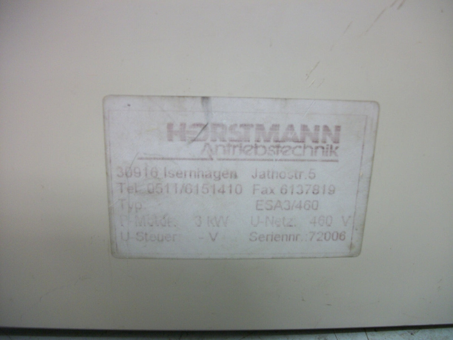 HORSTMANN ESA CONTACTOR ESA3/460 3KW 460VOLT