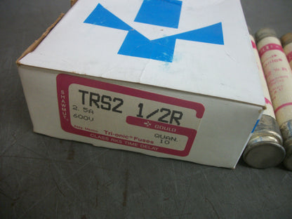 GOULD SHAWMUT BOX OF 3 TRI-ONIC FUSES TRS2-1/2R 2-1/2AMP 600VOLT NIB