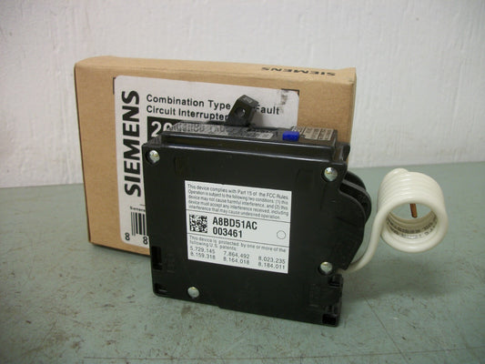 SIEMENS AFCI QAF2 CIRCUIT BREAKER QA120AFC 20AMP 120VOLT 1POLE NIB