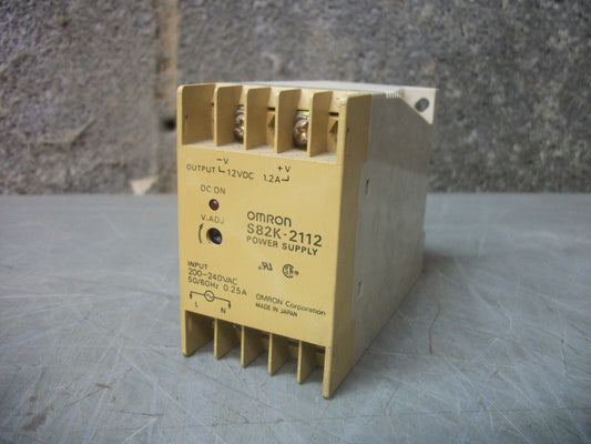 OMRON PLC POWER SUPPLY S82K-2112 12VDC 1.2AMP