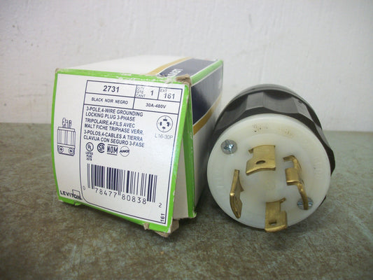 LEVITON PLUG 2731 30AMP 480VOLT 3POLE 4WIRE GROUND NIB