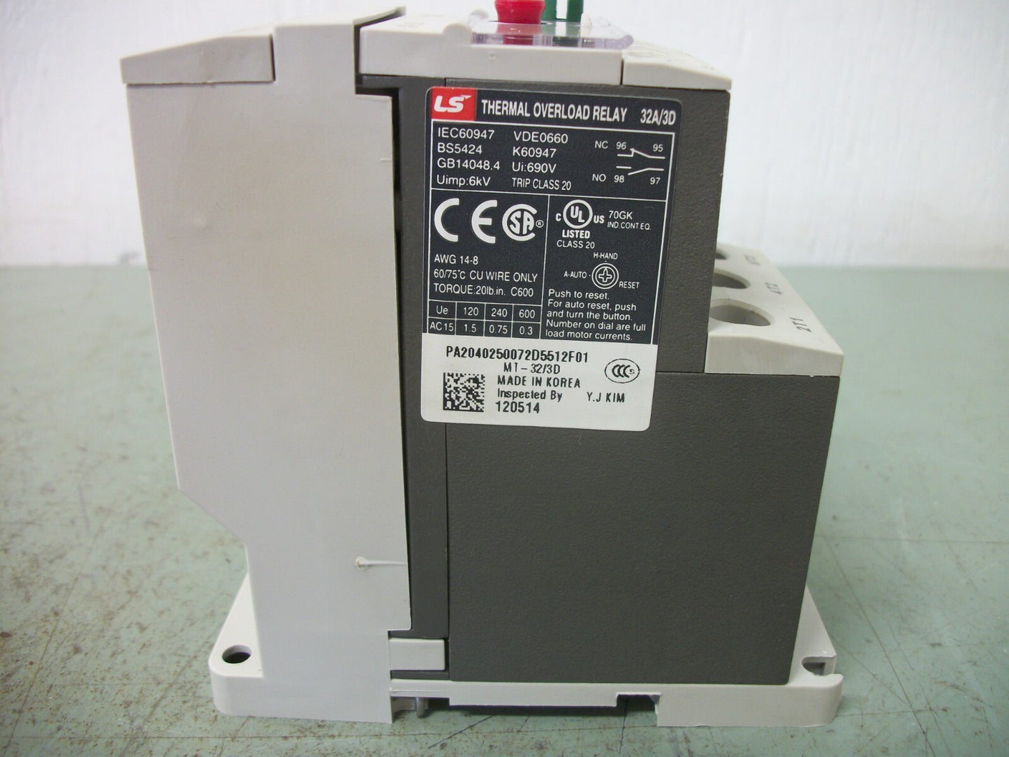 LS MT-32 THERMAL OVERLOAD RELAY MT-32/3D 12-18AMP