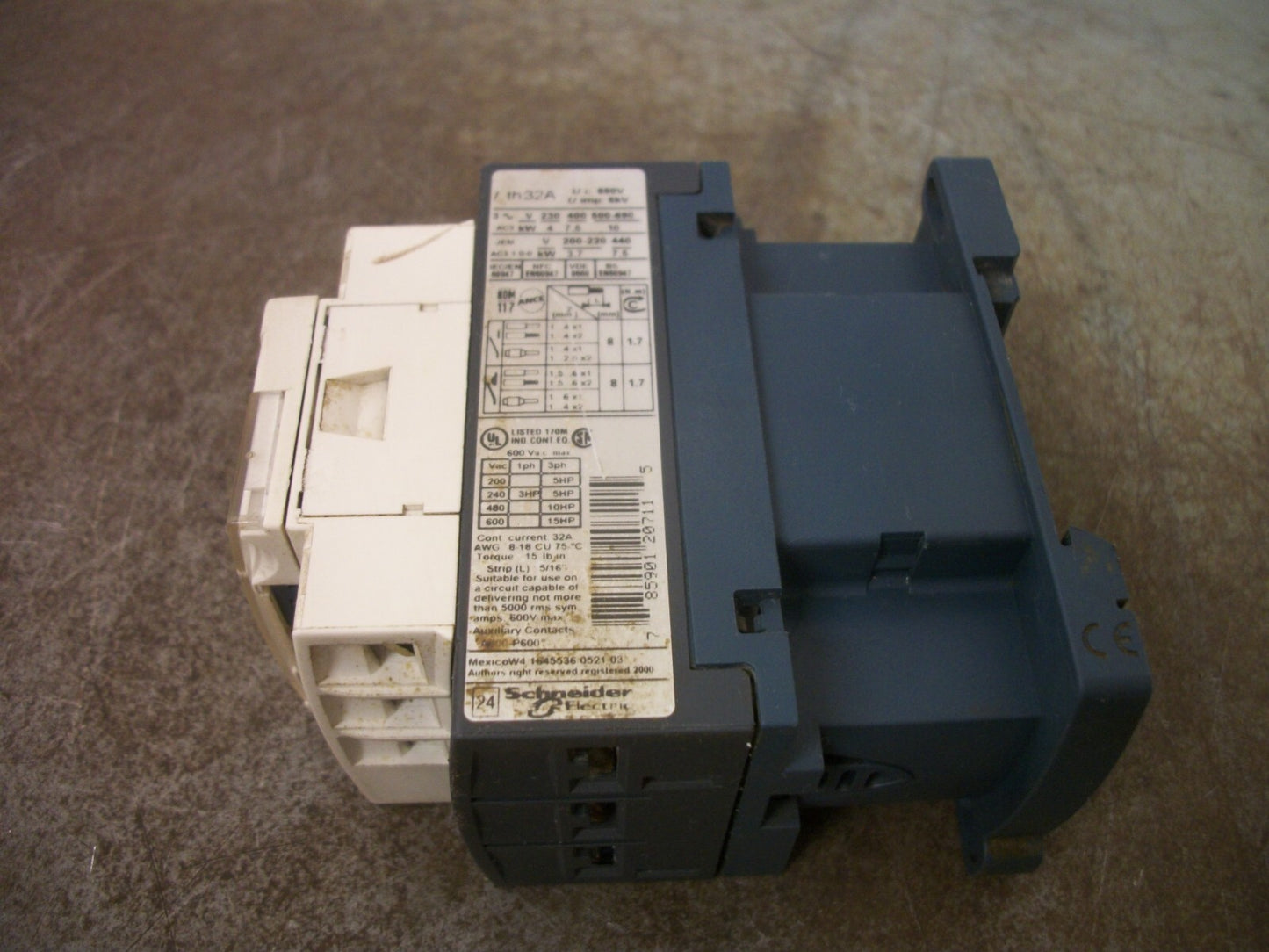 TELEMECANIQUE CONTACTOR LC1D18U7 32AMP 240VCOIL 3PH 600V 15HP