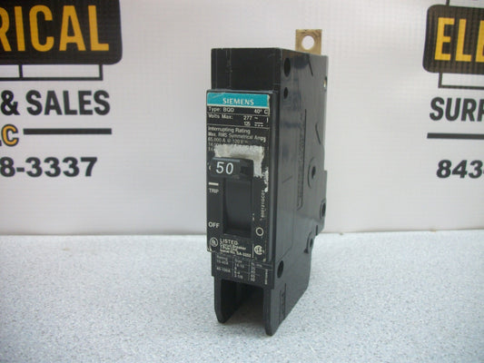 SIEMENS BQD CIRCUIT BREAKER BQD150 50AMP 277VOLT 1POLE
