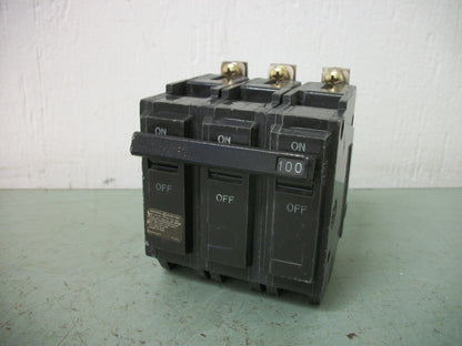 GE THQB CIRCUIT BREAKER THQB32100 100AMP 240VOLT 3POLE OLD NOB