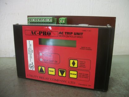 UTILITY RELAY COMPANY AC-PRO MICRO-CONTROLLER AC TRIP UNIT T-361 T-362
