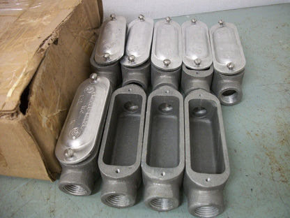 CROUSE-HINDS CONDULET BOX OF 9 MARK 9 BODY CONDUIT OUTLETS C19 NIB