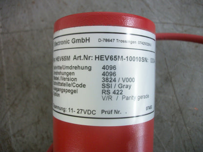 TR ELECTRONIC GmbH ENCODER HEV65M-10010SN 11-27VDC 4096 NIB