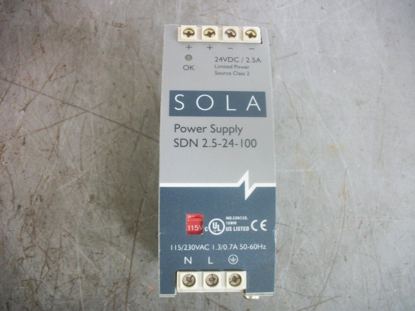 SOLA POWER SUPPLY SDN2.5-24-100 24VDC 2.5AMP
