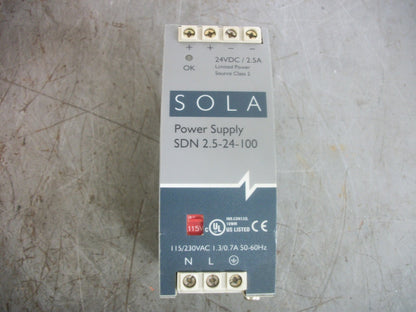 SOLA POWER SUPPLY SDN2.5-24-100 24VDC 2.5AMP