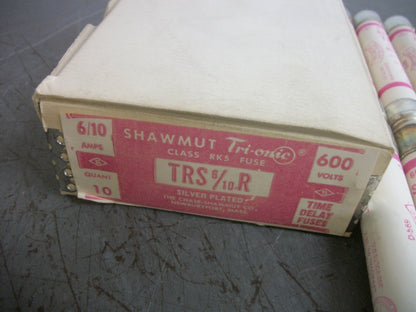 GOULD SHAWMUT BOX OF 9 TRI-ONIC FUSES TRS6/10R 6/10AMP 600VOLT NIB