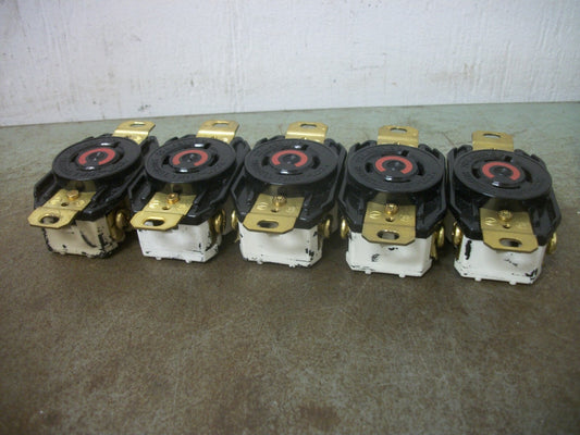 HUBBELL LOT OF 5 TWIST-LOCK RECEPTACLES HBL2430 20AMP 480VOLT 3PH 3P 4W