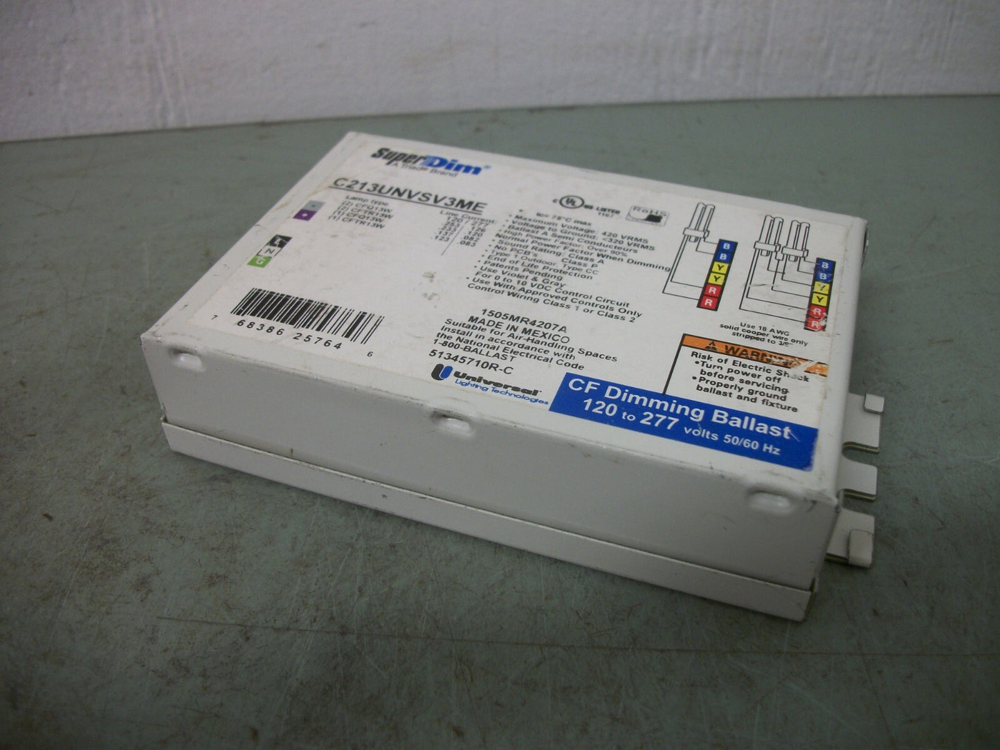 UNIVERSAL SUPERDIM TRIAD CF DIMMING BALLAST C213UNVSV3ME 120-277VOLT NOB