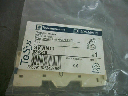 TELEMECANIQUE 1N.O. 1N.C. SIDE MOUNT AUXILIARY CONTACT GV-AN11 NEW