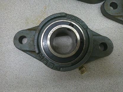PEER LOT OF 3 2-BOLT FLANGE PILLOW BLOCK BEARINGS FT206 1-1/4