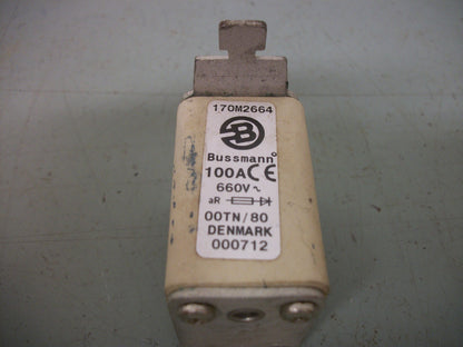 BUSSMANN SEMI-CONDUCTOR FUSE 170M2664 100AMP 660VOLT NOB