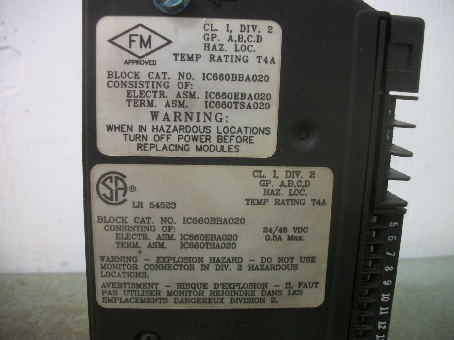 GE FANUC 24/48VDC ANALOG BLK 4IN/2OUT PLC I/O MODULE IC660EBA020P1