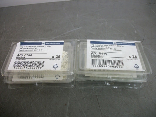 TELEMECANIQUE LOT OF 4 CLIP-IN MARKER STRIPS NUMBERS 31-40 AB1B640 NEW