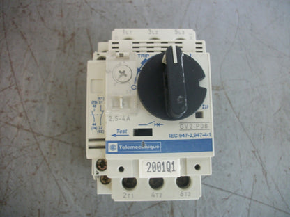 TELEMECANIQUE MOTOR PROTECTOR CIRCUIT BREAKER GV2P08 2.5-4AMP