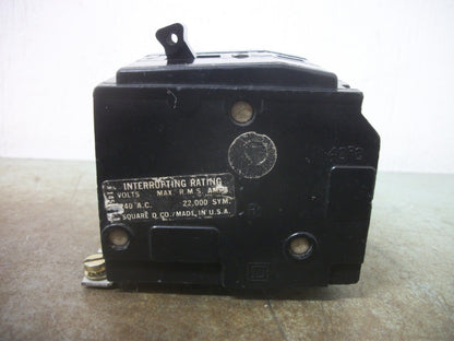 SQUARE D QOB CIRCUIT BREAKER QOB315VH 15AMP 240VOLT 3POLE 22kA OLD