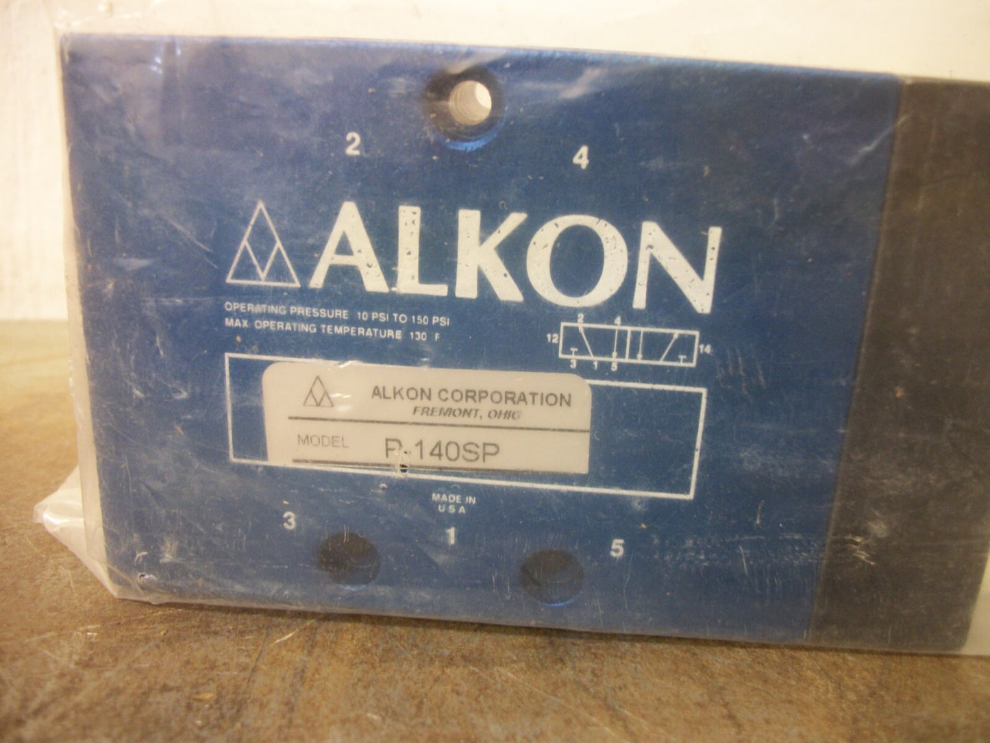 ALKON 4-WAY 5-PORT 3/8" PNEUMATIC VALVE P-140SP NEW