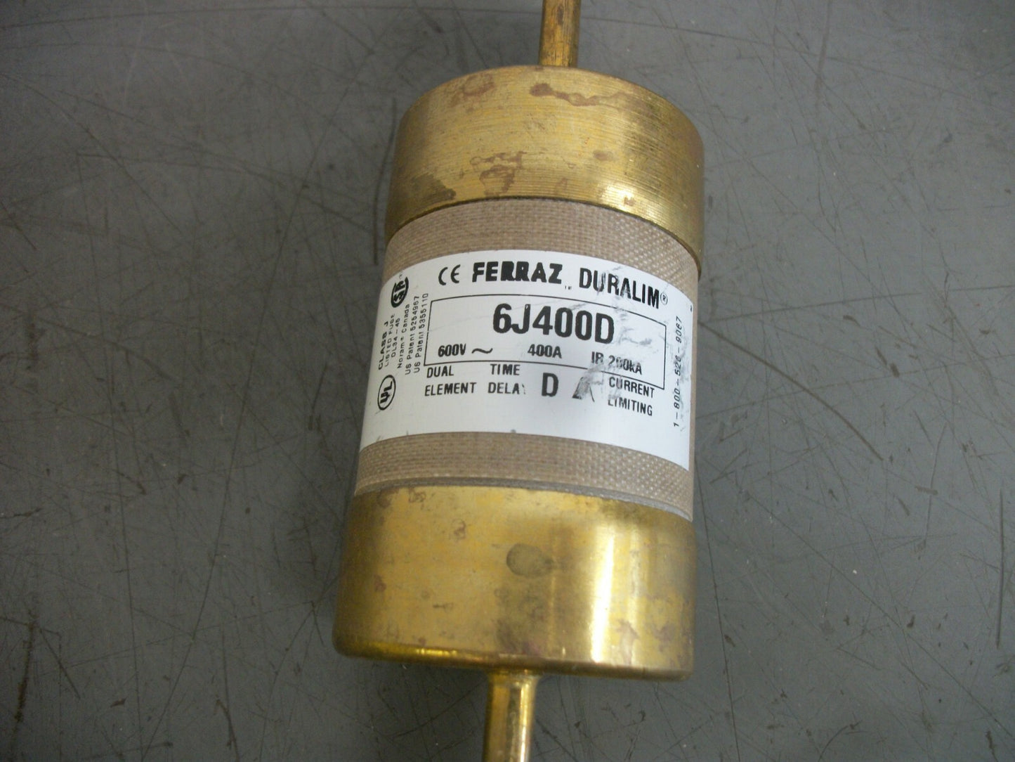 FERRAZ DURALIM CURRENT LIMITING FUSE 6J400D 400AMP 600VOLT