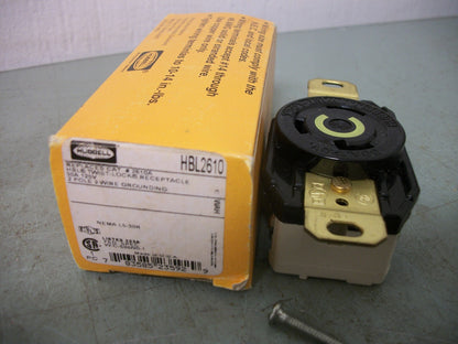 HUBBELL TWIST-LOCK RECEPTACLE HBL2610 30AMP 125VOLT 2P 3W GRND NIB