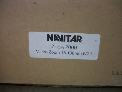 NAVITAR ZOOM 7000 CAMERA LENS MACRO ZOOM 18-108MM F/2.5