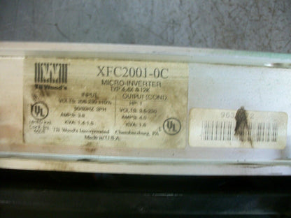 TB WOOD'S E-TRAC 1HP AC MICRO-INVERTER DRIVE XFC2001-0C 230VOLT 4AMP 1.6KVA