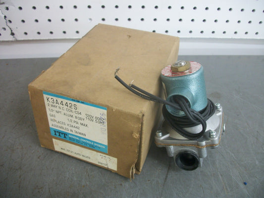 ITT 2-WAY 1/2" NPT SOLENOID VALVE K3A442S 120VCOIL 1/2 PSI NIB