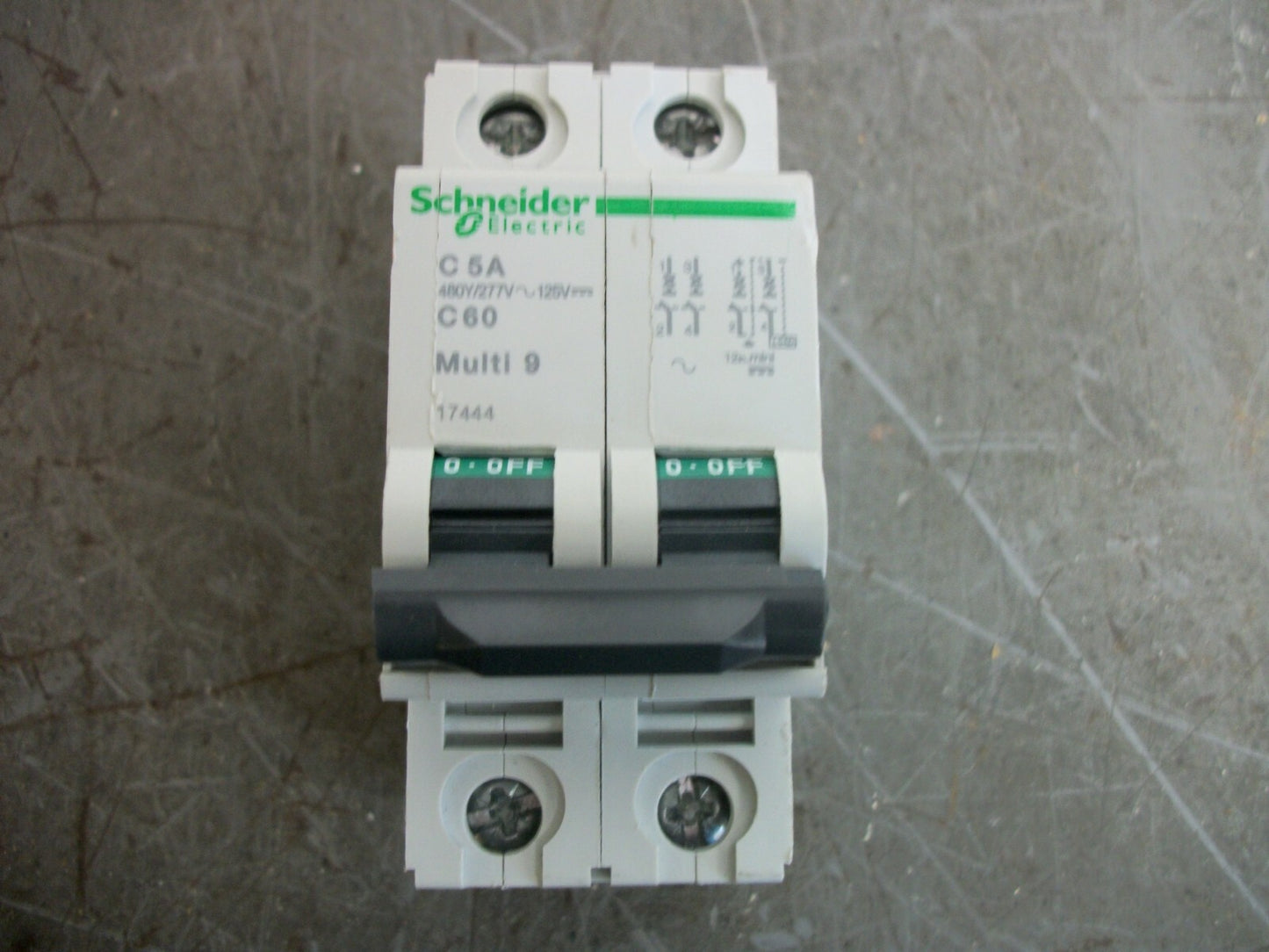 SQUARE D MERLIN GERIN MULTI 9 MINI CIRCUIT BREAKER MG17444 5AMP 480VOLT 2POLE