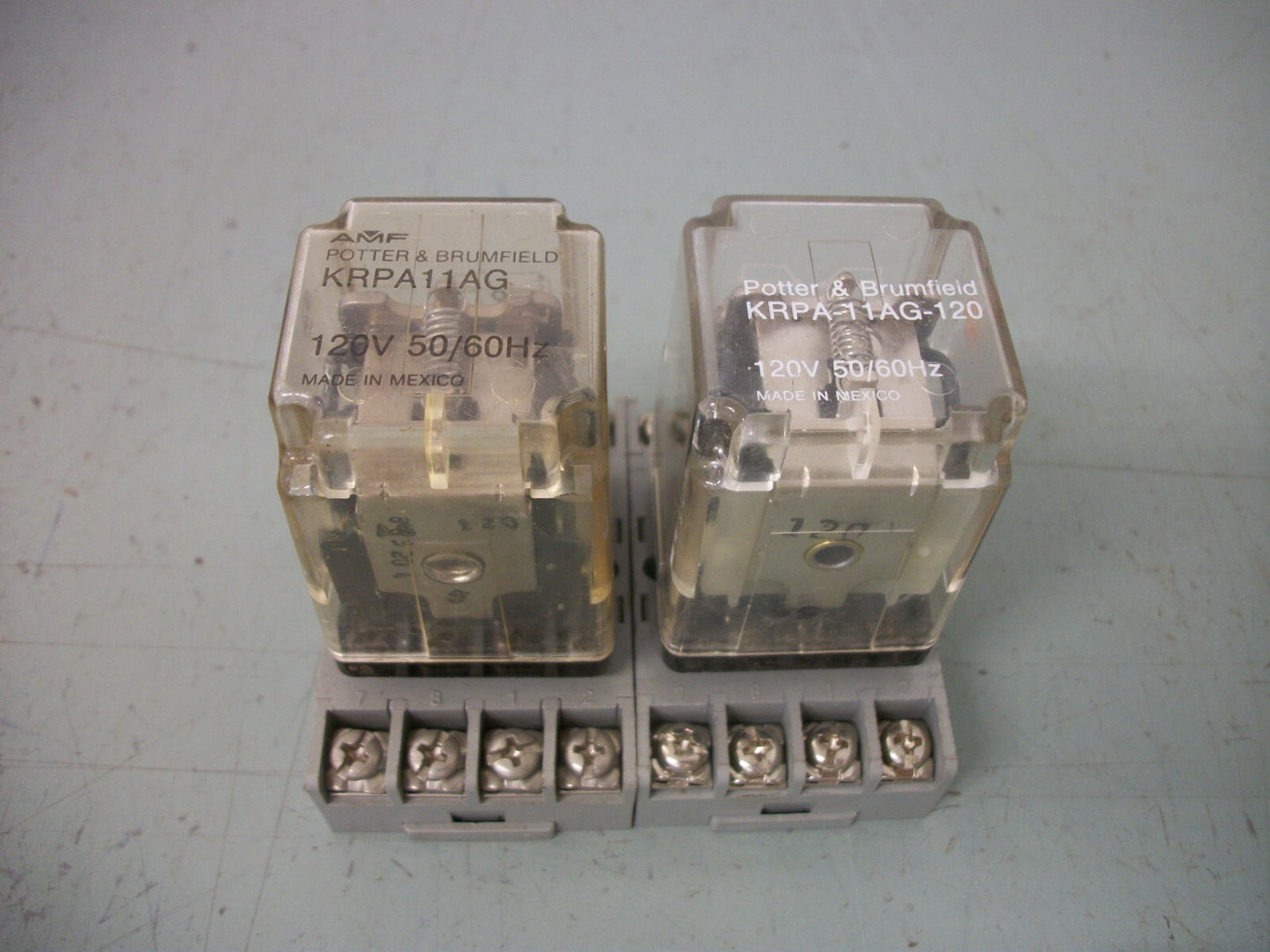 POTTER & BRUMFIELD LOT OF 2 DPDT RELAYS KRPA-11AG-120 120VCOIL 10AMP
