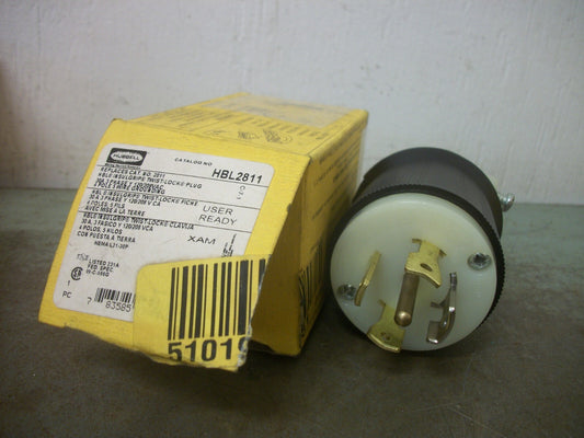 HUBBELL TWIST-LOCK PLUG HBL2811 30AMP 120/208VOLT 4P 5W GRND NIB